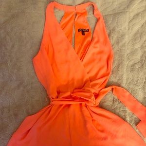 EXPRESS bright peach romper